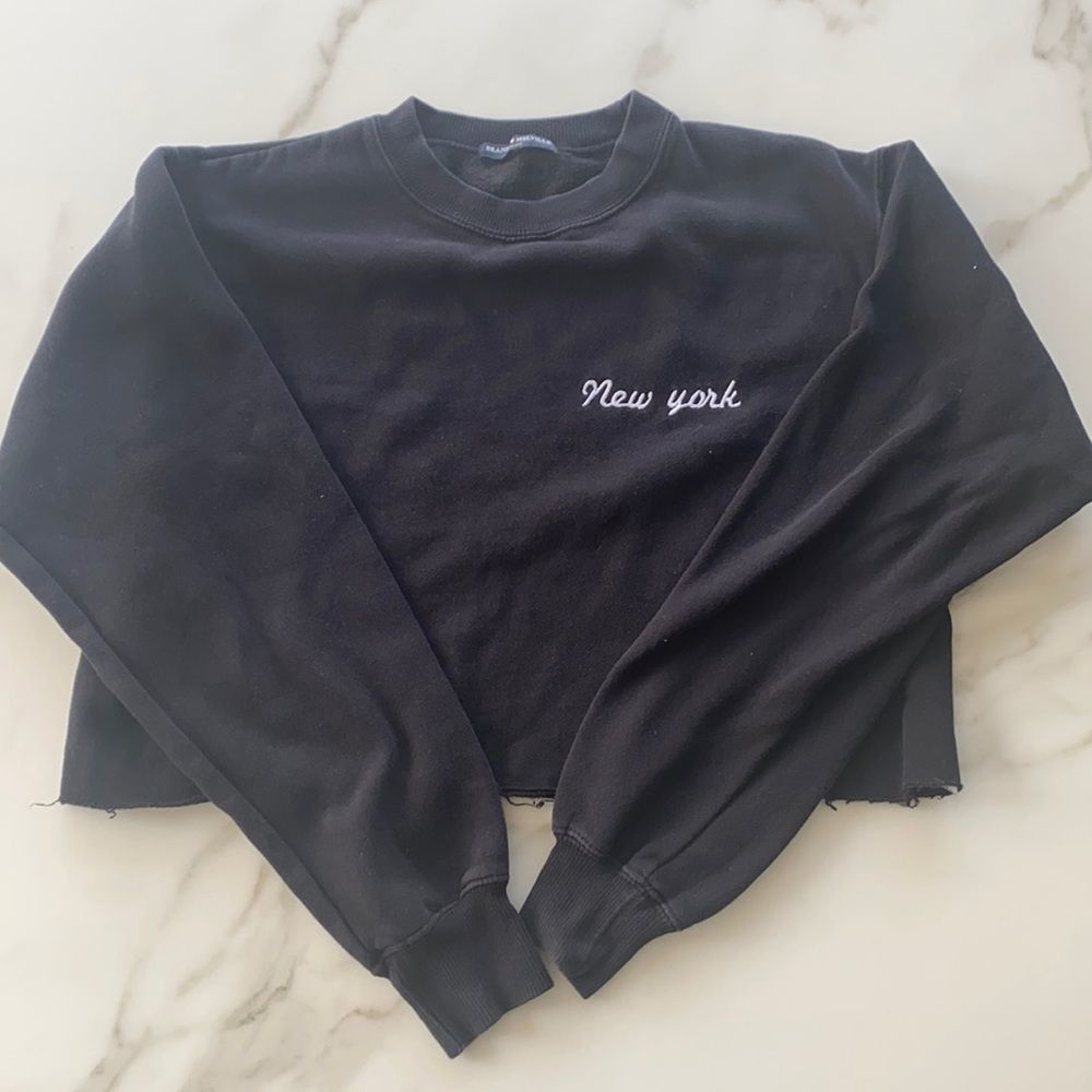 Brandy Cropped NY Crewneck / raw hem